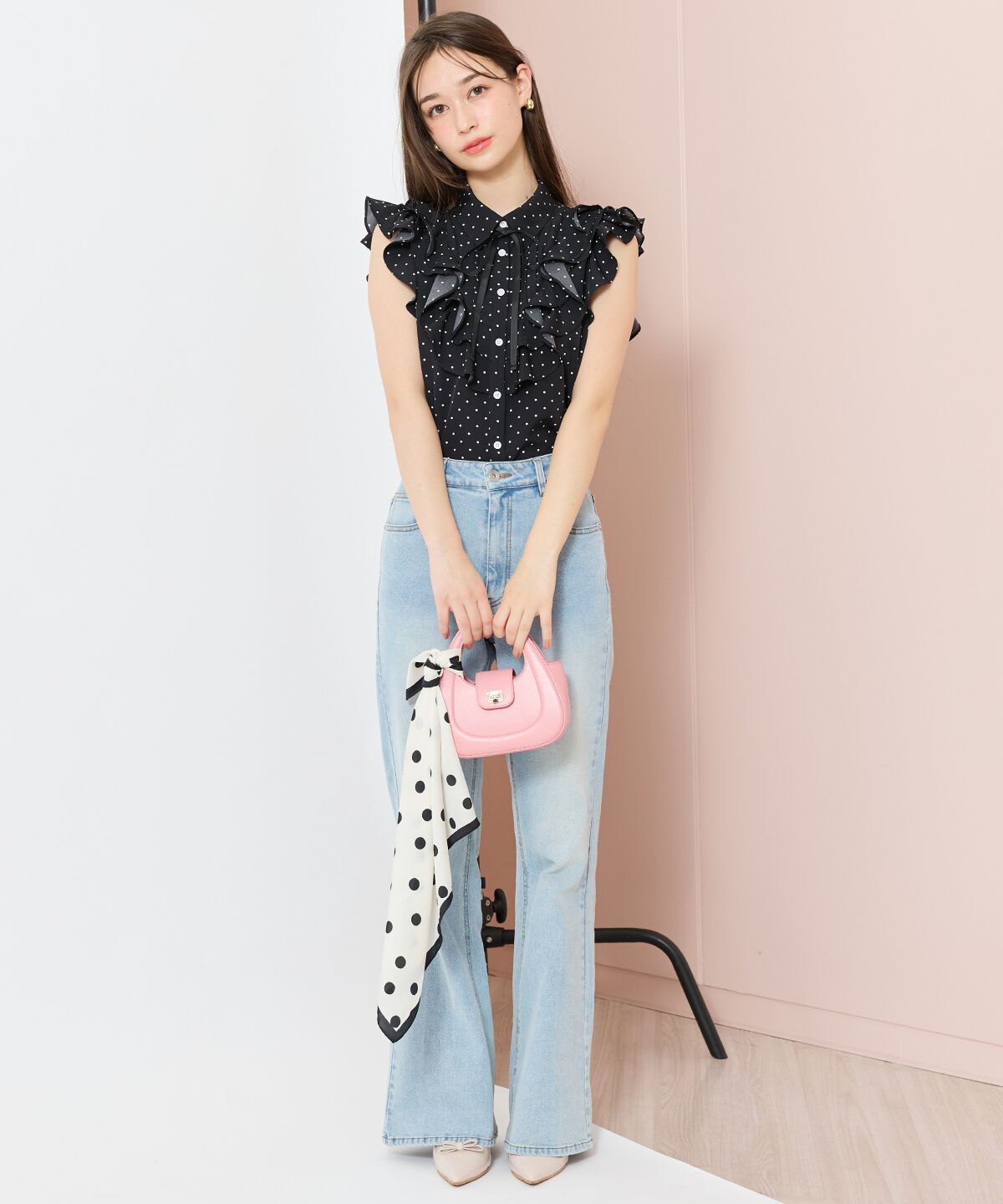 WILLSELECTION「ラッフルフリルノースリーブブラウス」|シャツ・ブラウス|