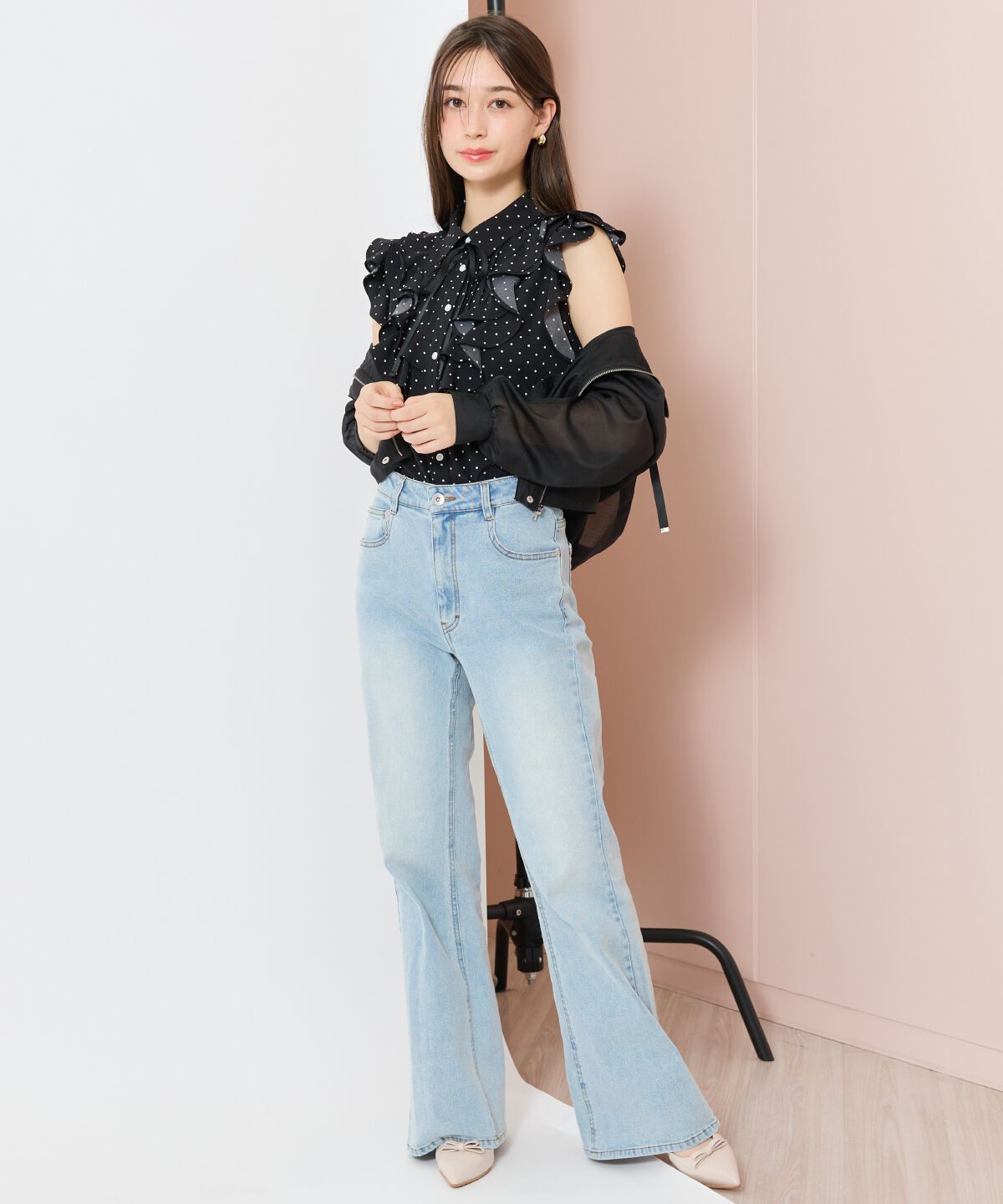 WILLSELECTION「ラッフルフリルノースリーブブラウス」|シャツ・ブラウス|