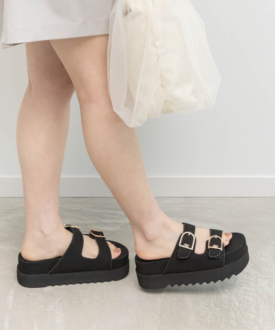  「ダブルベルトラフィアライクサンダル」|サンダル|