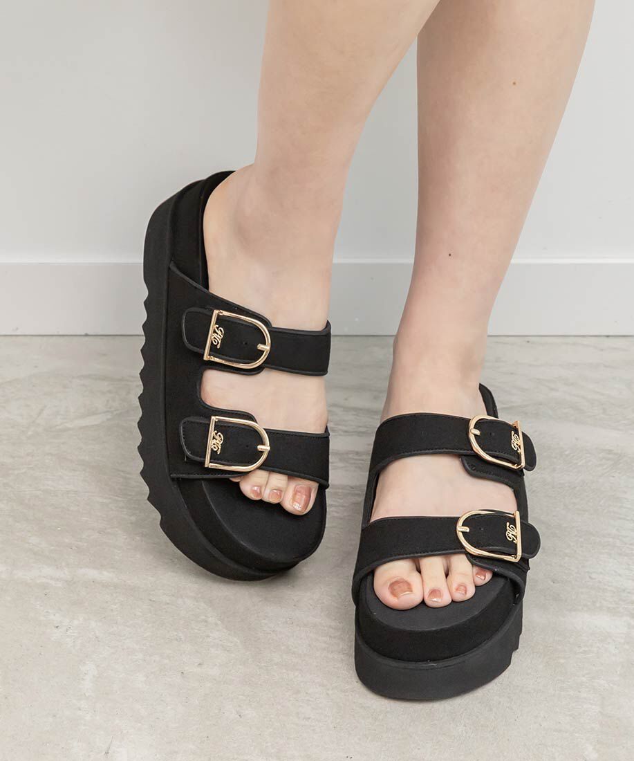 「ダブルベルトラフィアライクサンダル」|サンダル|