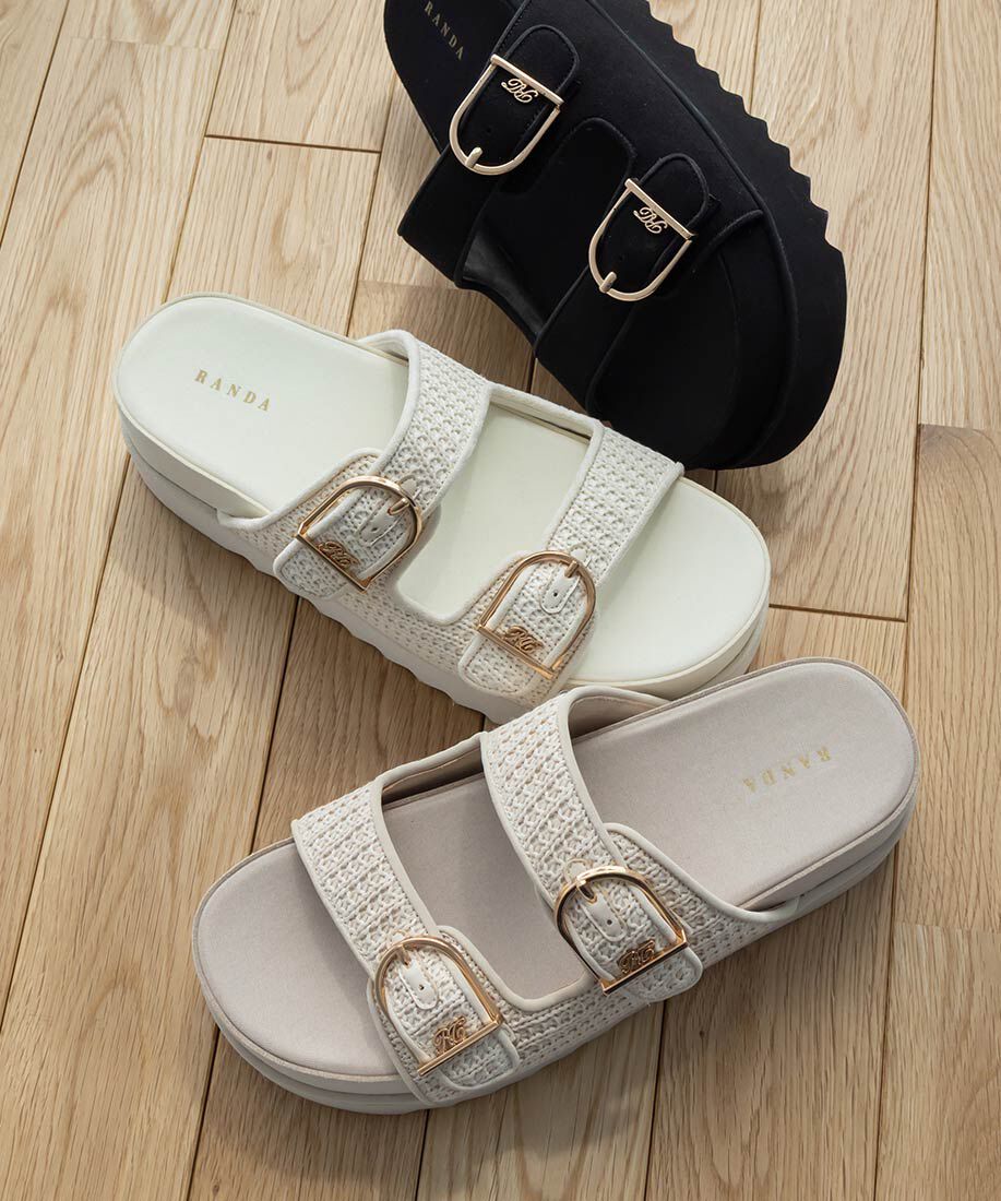  「ダブルベルトラフィアライクサンダル」|サンダル|