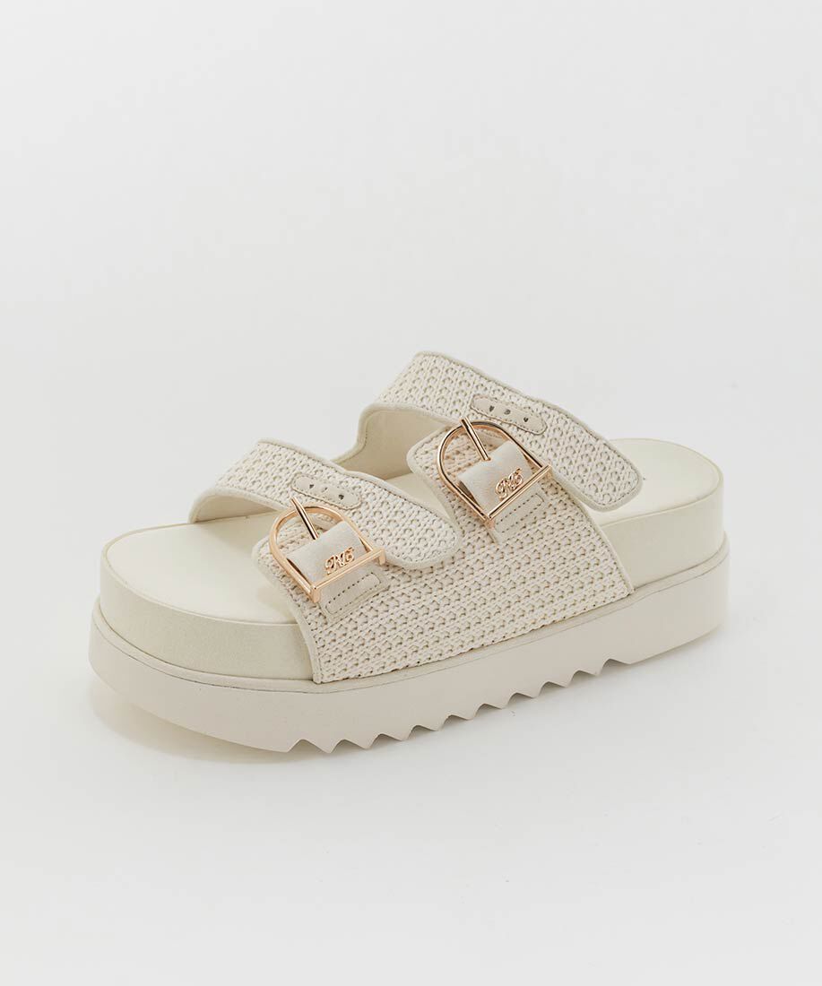  「ダブルベルトラフィアライクサンダル」|サンダル|