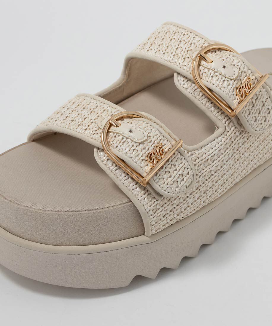  「ダブルベルトラフィアライクサンダル」|サンダル|