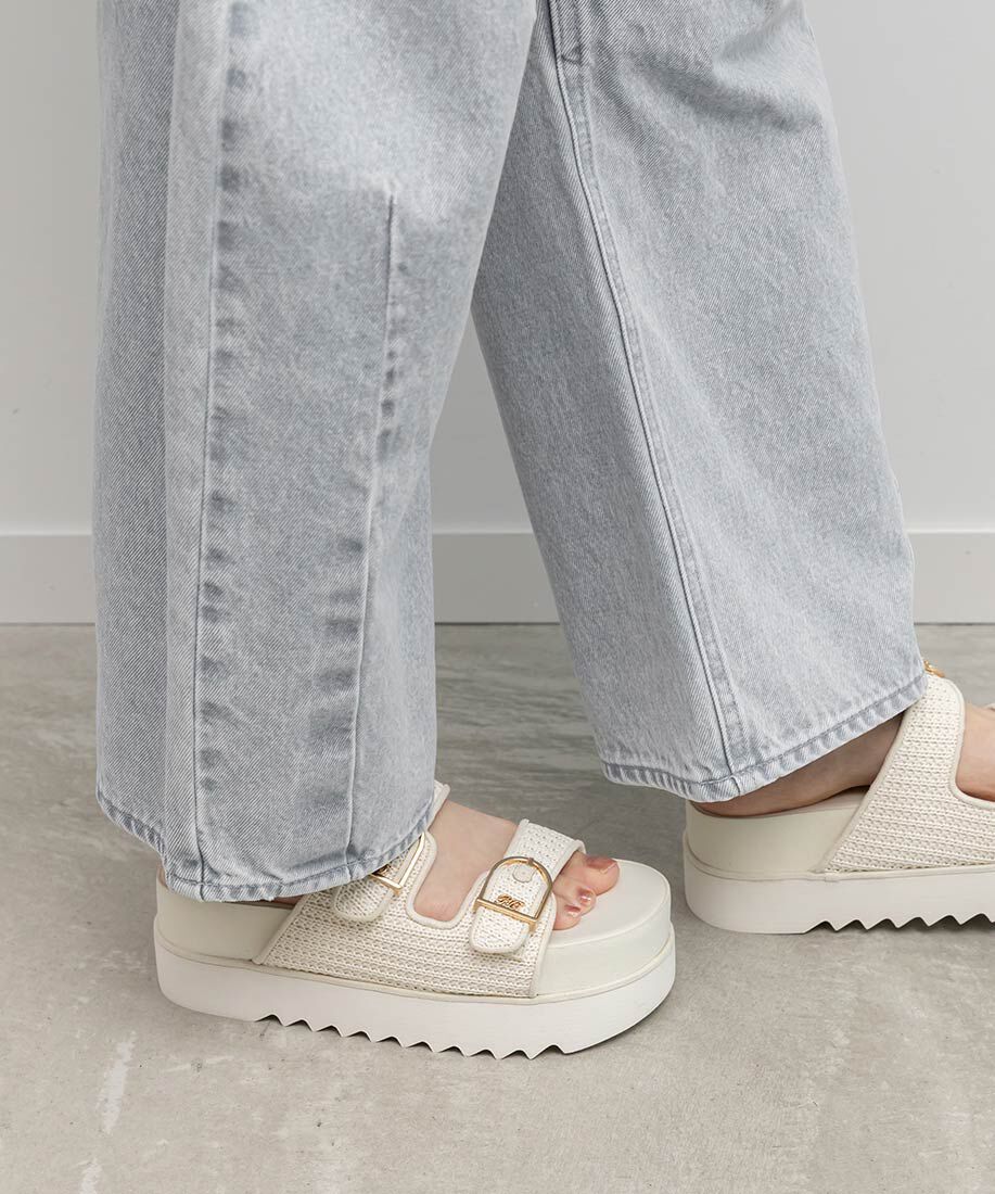  「ダブルベルトラフィアライクサンダル」|サンダル|