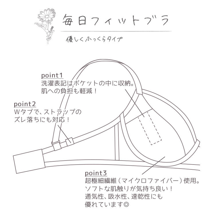 intesucre「アンテシュクレ 毎日フィットブラ ブラセット 優しくふっくらタイプ IBT327」|インナー|