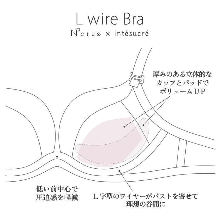 intesucre「アンテシュクレ L wire Bra ブラジャー単品 B-F/65-75 IBT380」|インナー|