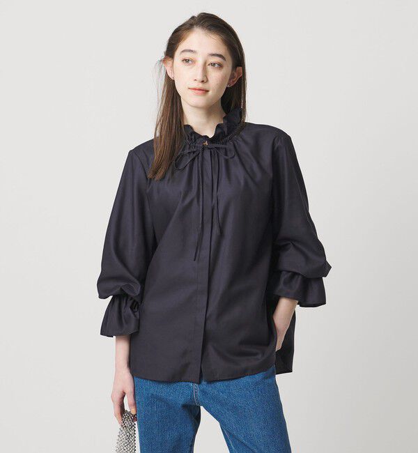 UNITED ARROWS「フリルカラー フレアスリーブ ブラウス」|シャツ・ブラウス|