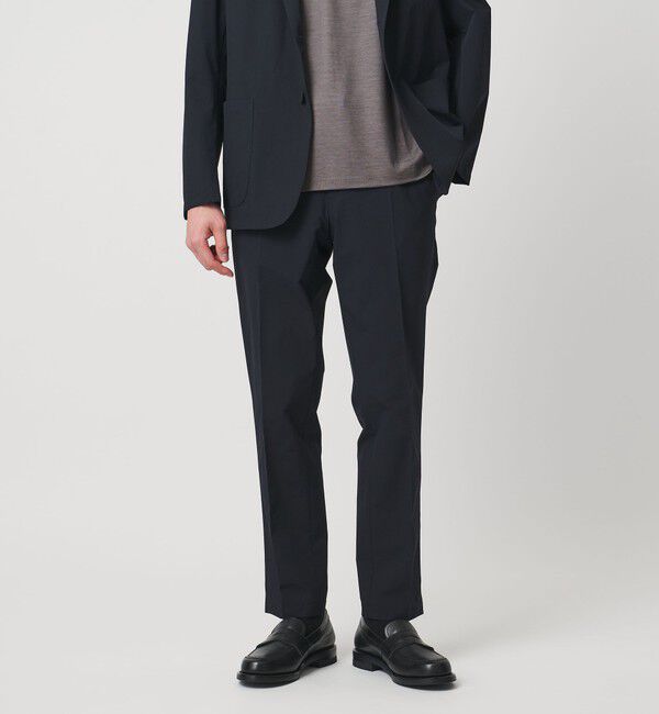 UNITED ARROWS「ウェザーコンフォート タフタ サイドシャーリング  スラックス 撥水 ストレッチ」|スラックス|NAVY
