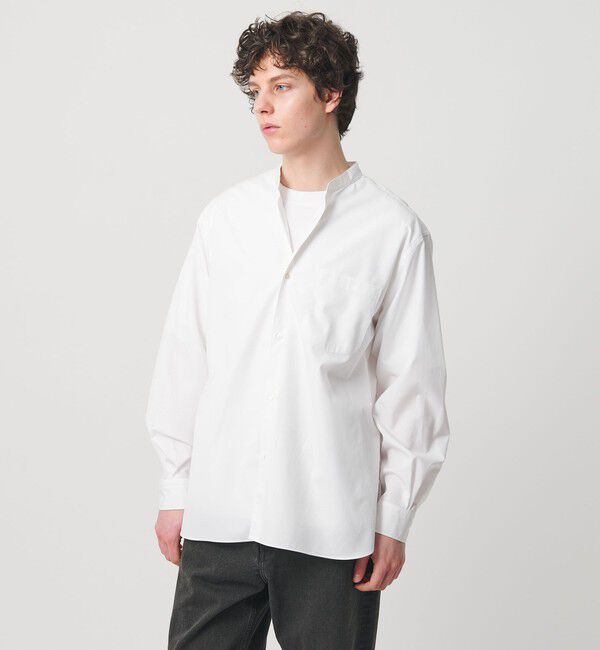 UNITED ARROWS「カリビアーナミルズ ポプリン バンドカラーシャツ」|シャツ・ブラウス|