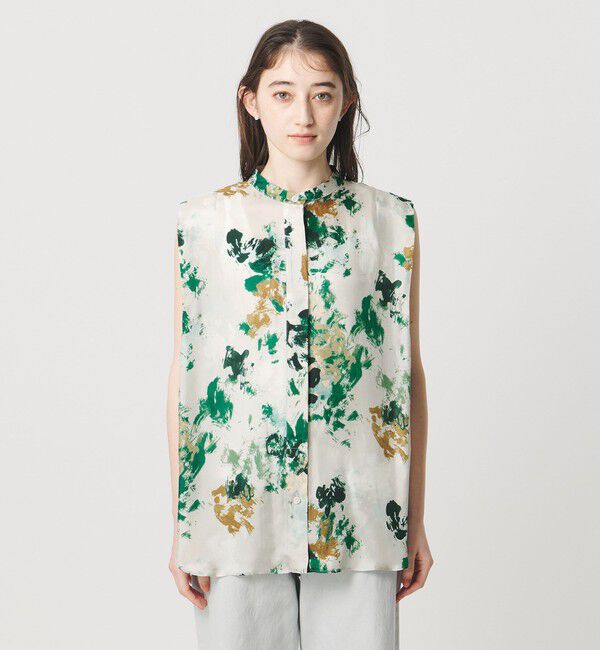 UNITED ARROWS「＜SACRA＞フローラプリント ノースリーブブラウス」|シャツ・ブラウス|