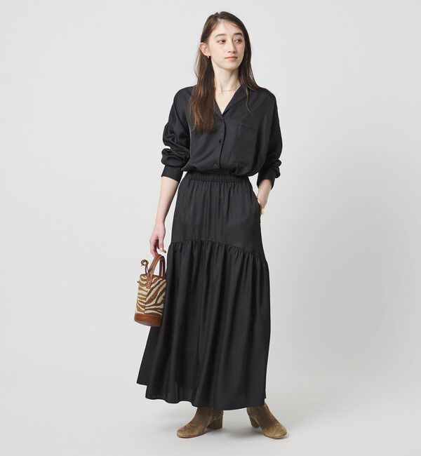 UNITED ARROWS「シルクライク ティアード スカート」|スカート|