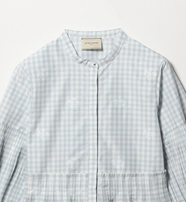 UNITED ARROWS「ギンガムチェック フラワー ジャガード ブラウス ‐ウォッシャブル‐」|シャツ・ブラウス|