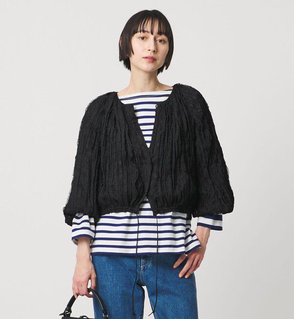 UNITED ARROWS「シャーリング フリル ブラウス」|シャツ・ブラウス|