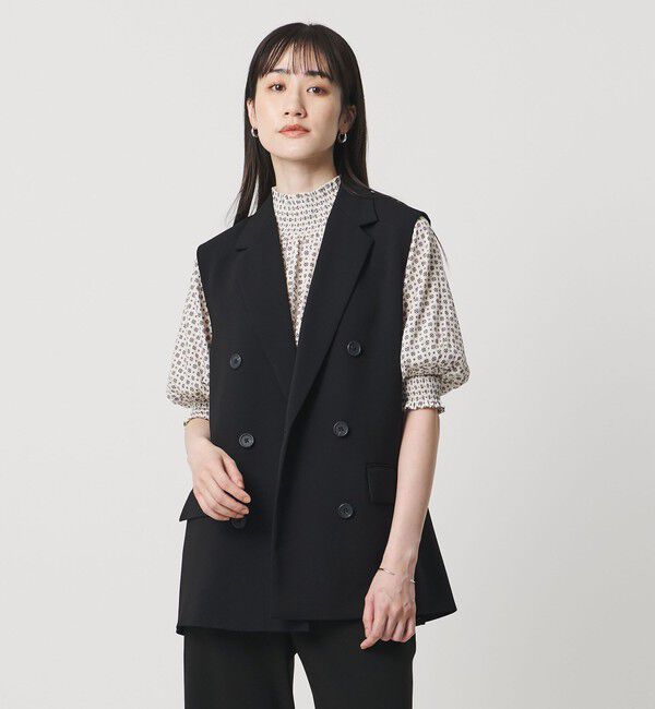 UNITED ARROWS「Drapy テーラード ミドル ベスト」|ベスト・ジレ|BLACK