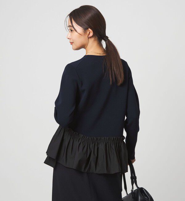 UNITED ARROWS green label relaxing「タフタ ドッキング ペプラム プルオーバー ニット ウォッシャブル」|ニット・セーター|