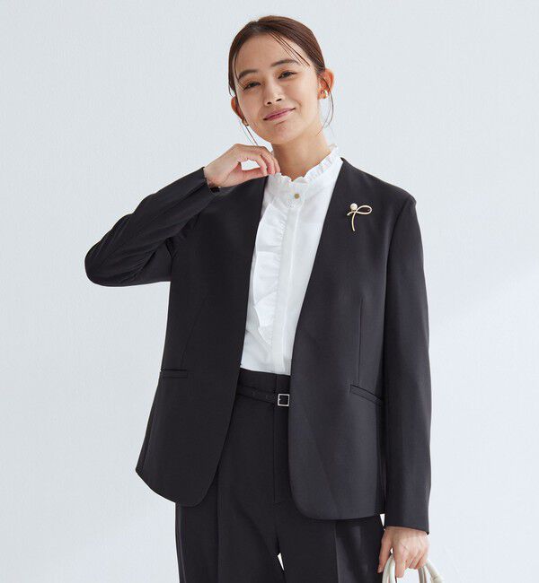 UNITED ARROWS green label relaxing「［size SHORTあり］パウドレ ノーラペル ジャケット ウォッシャブル ストレッチ」|ノーカラージャケット|