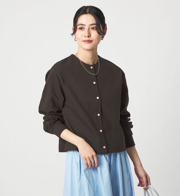 UNITED ARROWS green label relaxing「リップルボーダー カーディガン」|カーディガン|DK.GRAY