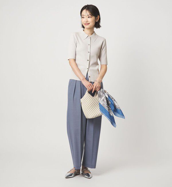 UNITED ARROWS green label relaxing「HIYOKE エリツキ リブ ニット マシンウォッシャブル UVカット 遮熱」|ニット・セーター|