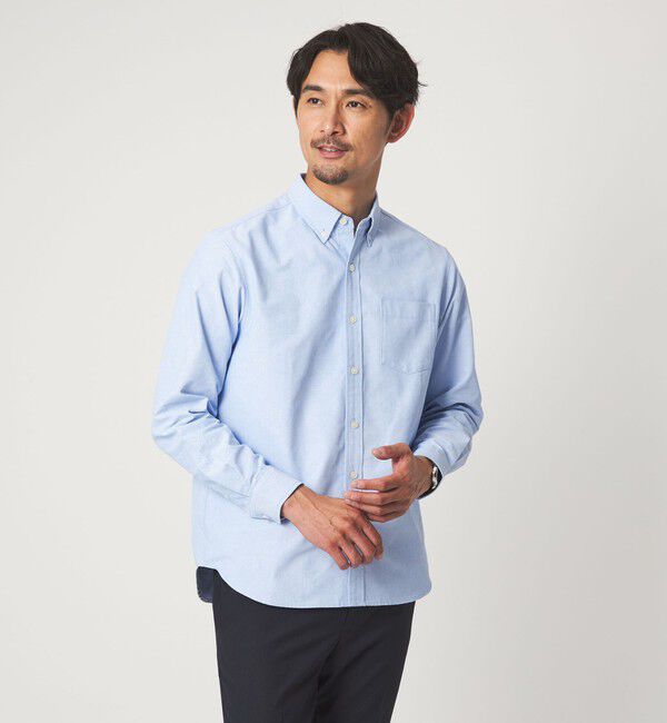 UNITED ARROWS green label relaxing「【WEB限定】JUST fit オックスフォード ボタンダウン 長袖 シャツ」|シャツ・ブラウス|LT.BLUE