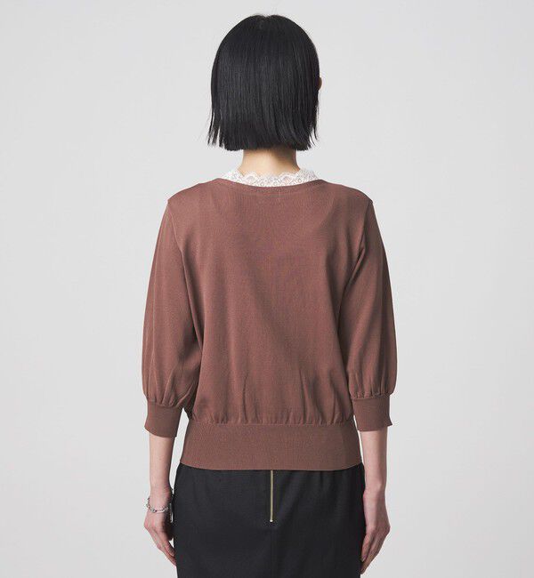 UNITED ARROWS green label relaxing「レース Vネック プルオーバー ニット」|ニット・セーター|