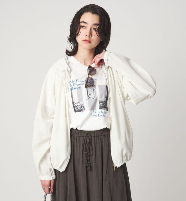 UNITED ARROWS green label relaxing「シアー フーディ ブルゾン マシンウォッシャブル UVカット 通気性」|ブルゾン・スタジャン|OFF WHITE