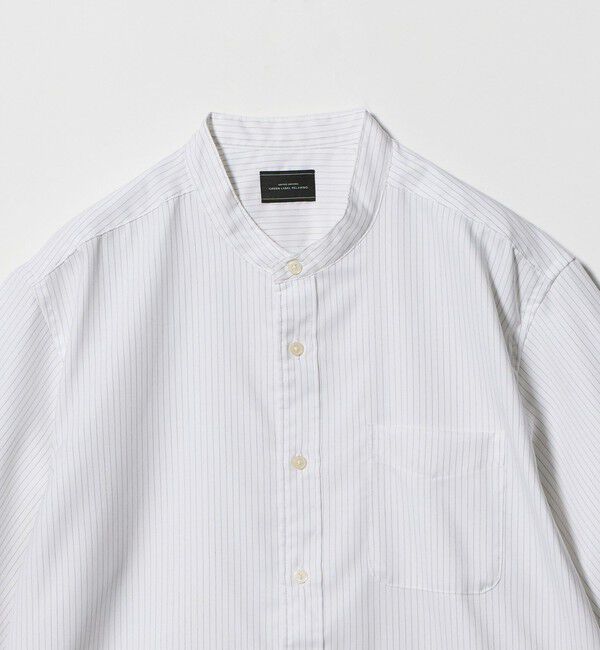 UNITED ARROWS green label relaxing「W/R オックスフォード ストライプ バンドカラー 半袖 シャツ」|シャツ・ブラウス|
