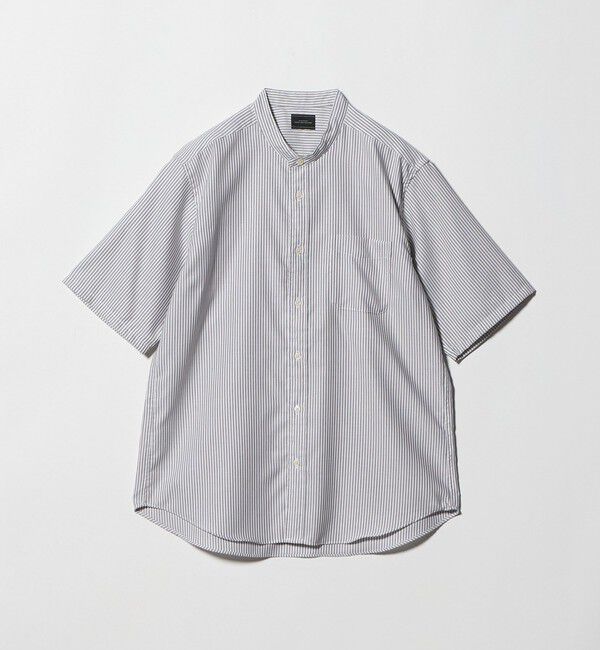 UNITED ARROWS green label relaxing「W/R オックスフォード ストライプ バンドカラー 半袖 シャツ」|シャツ・ブラウス|