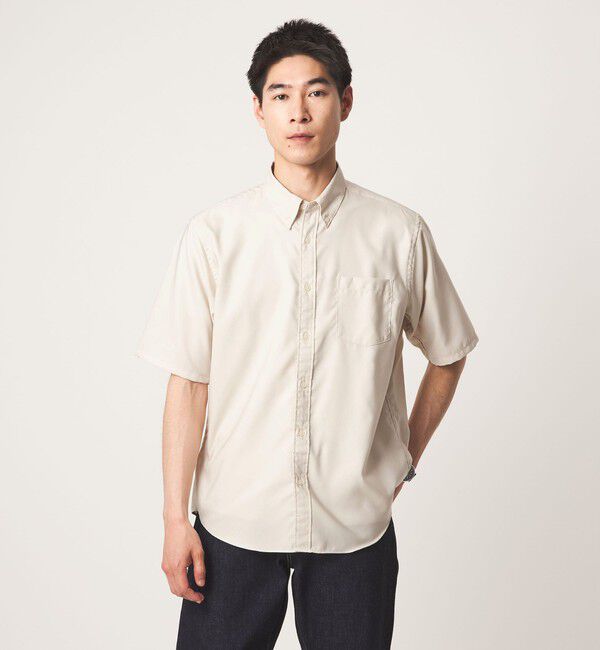 UNITED ARROWS green label relaxing「W/R オックス ボタンダウン 半袖 シャツ」|シャツ・ブラウス|BEIGE