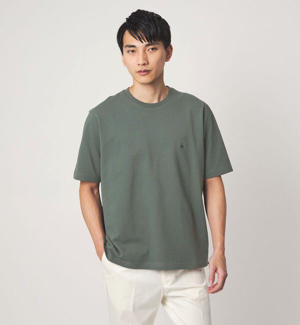 UNITED ARROWS green label relaxing「【別注】＜Brooks Brothers＞GLR カノコ クルーネック Tシャツ」|Tシャツ・カットソー|OLIVE