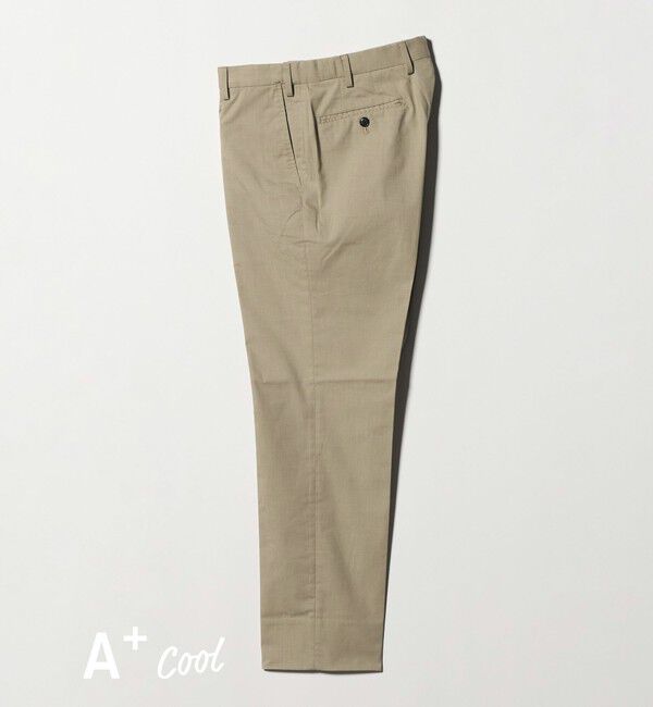 UNITED ARROWS green label relaxing「A+ COOL シャークスキン スタンダード アジャスター NP スラックス -ストレッチ・接触冷感・クリースキープ」|スラックス|BEIGE