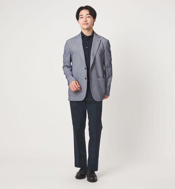 UNITED ARROWS green label relaxing「A+ COOL シャークスキン スタンダード アジャスター NP スラックス -ストレッチ・接触冷感・クリースキープ」|スラックス|