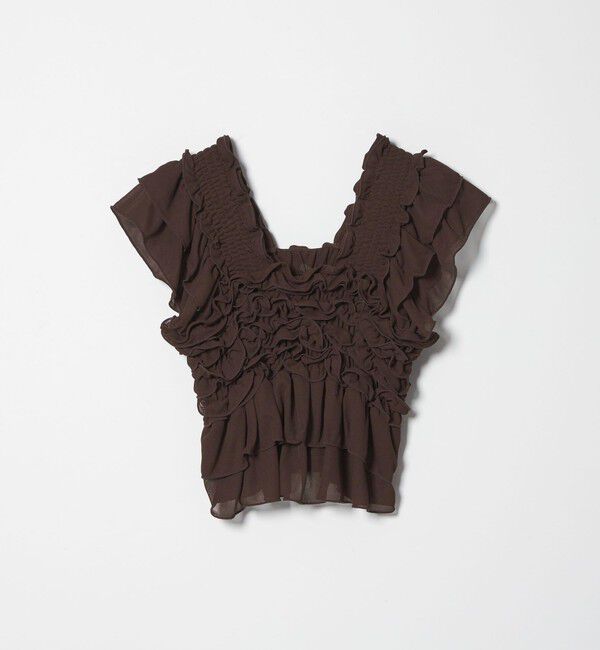 EMMEL REFINES「＜EMMEL REFINES＞EM フリルカット ビスチェ」|Tシャツ・カットソー|DK.BROWN