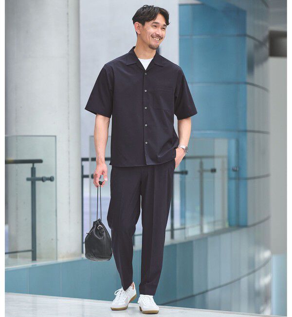 UNITED ARROWS green label relaxing「【WEB限定】JUST fit トロピカル セットアップ シャツ＆スラックス -2WAYストレッチ-」|シャツ・ブラウス|NAVY