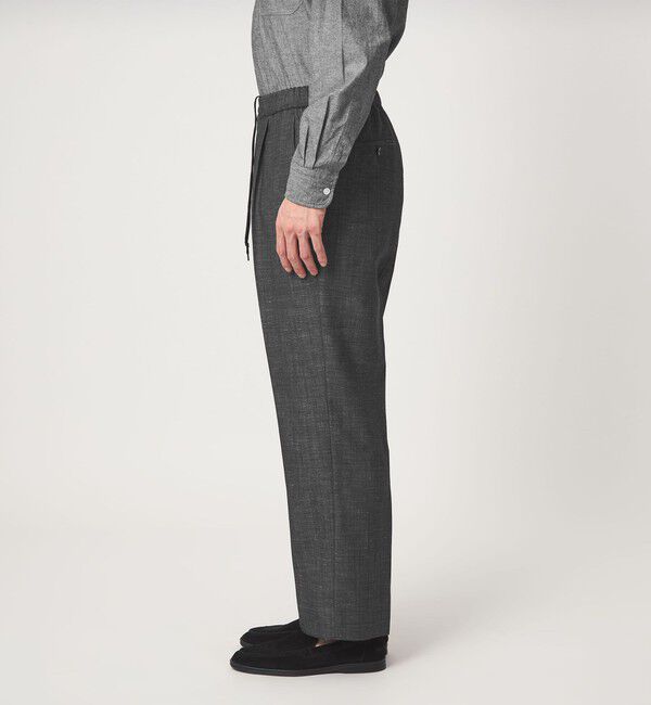 UNITED ARROWS green label relaxing「TW リネン デニムライク 01 ワイド 1プリーツ スラックス セットアップパンツ」|スラックス|