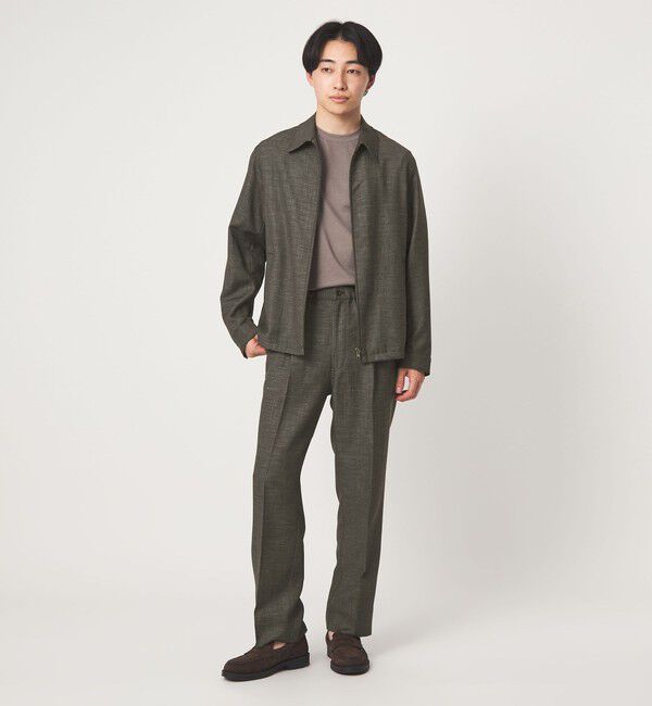 UNITED ARROWS green label relaxing「TW リネン デニムライク 01 ワイド 1プリーツ スラックス セットアップパンツ」|スラックス|