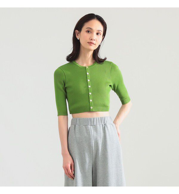 Demi-Luxe BEAMS 「AURALEE / GIZA HIGH GAUGE RIB KNIT SHORT CARDIGAN」|ニット・セーター|