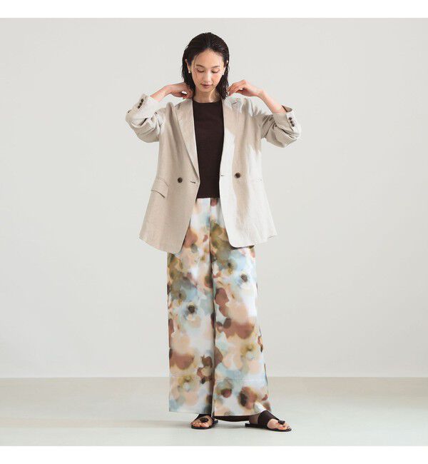 Demi-Luxe BEAMS 「ダブルブレスト リネン ジャケット」|ダッフルコート|