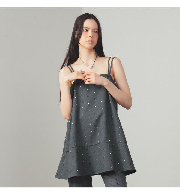 Ray BEAMS 「ドットプリント ミニ キャミワンピース」|ワンピース|