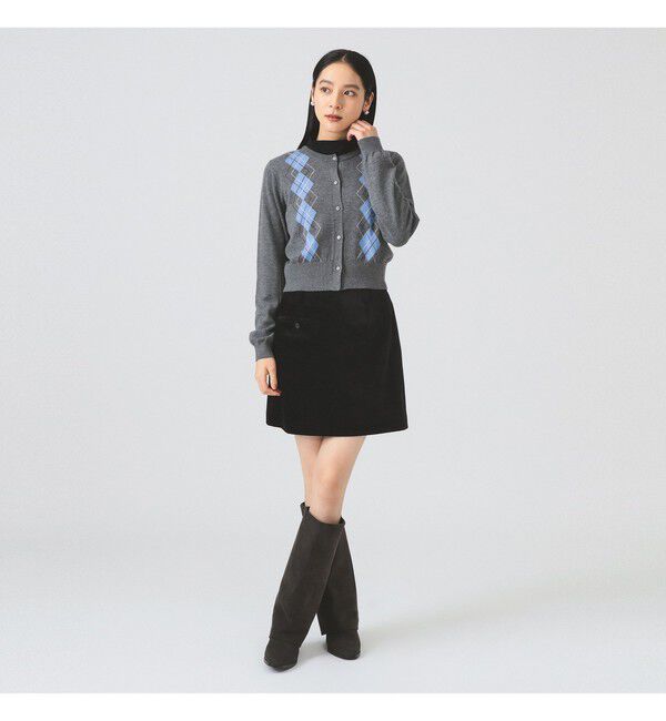 Ray BEAMS 「アーガイル クルーネック カーディガン」|カーディガン|