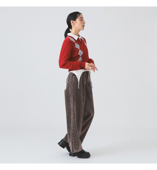 Ray BEAMS 「アーガイル クルーネック カーディガン」|カーディガン|