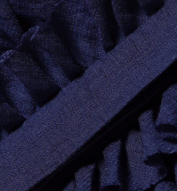 SHIPS for women「〈手洗い可能〉麻混 フロント フリル フレンチスリーブ ブラウス」|シャツ・ブラウス|