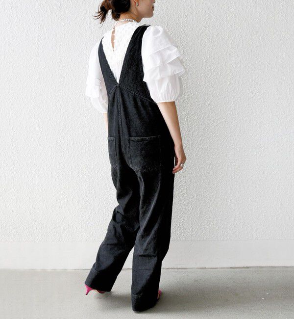 SHIPS for women「【WEB限定】〈手洗い可能〉ドット ジャカード コンビ フリル ブラウス」|シャツ・ブラウス|