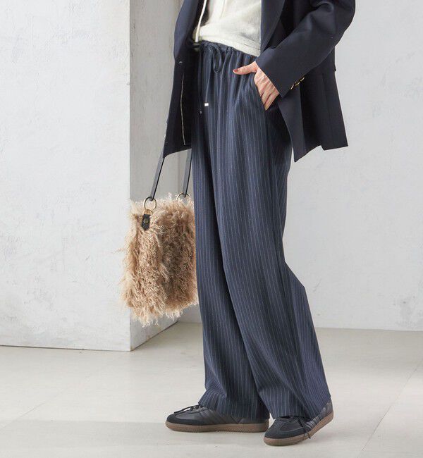 SHIPS for women「〈手洗い可能〉両面起毛 ドロスト パンツ（ネイビー）」|その他|ネイビー