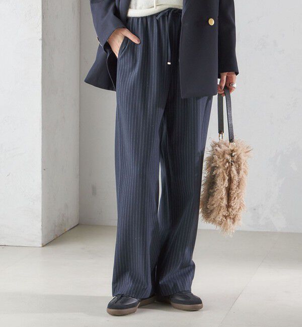 SHIPS for women「〈手洗い可能〉両面起毛 ドロスト パンツ（ネイビー）」|その他|