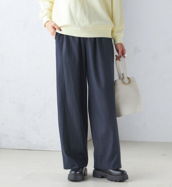 SHIPS for women「〈手洗い可能〉両面起毛 ドロスト パンツ（ネイビー）」|その他|