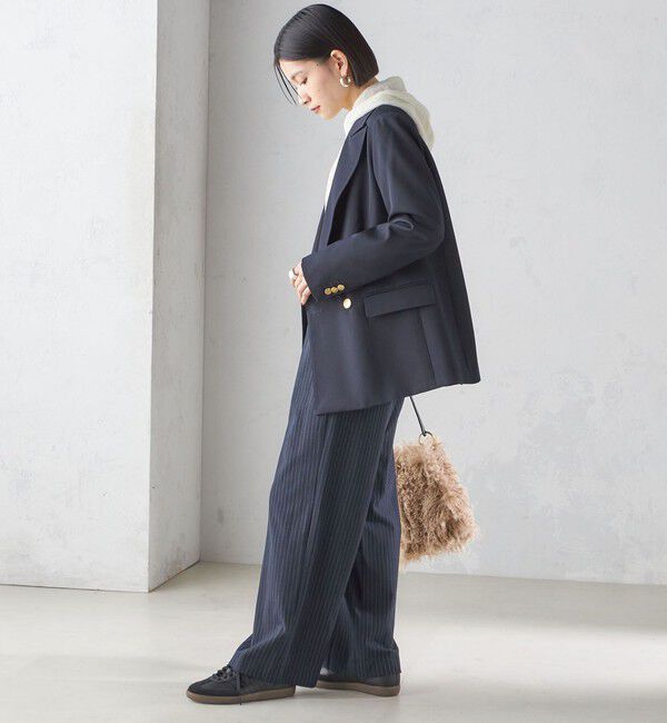 SHIPS for women「〈手洗い可能〉両面起毛 ドロスト パンツ（ネイビー）」|その他|