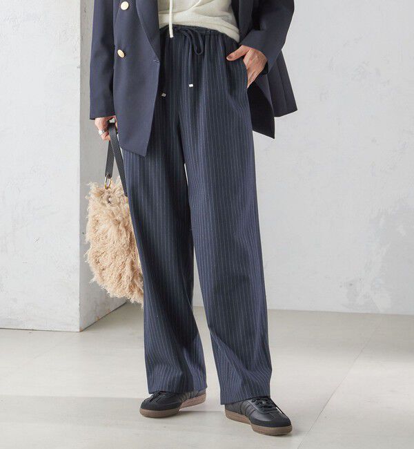 SHIPS for women「〈手洗い可能〉両面起毛 ドロスト パンツ（ネイビー）」|その他|