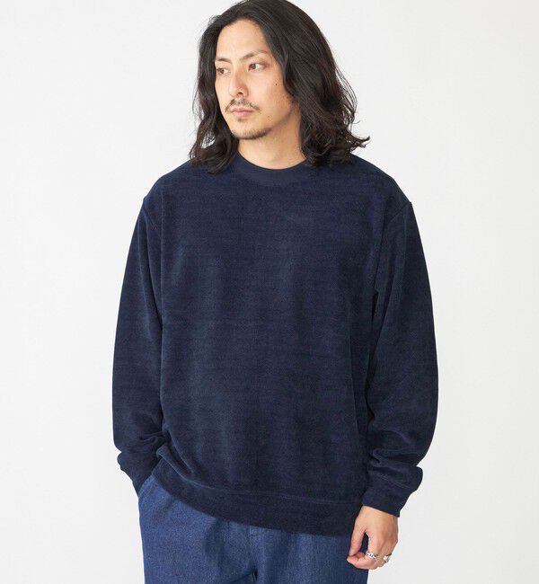 SHIPS「SHIPS:〈手洗い可能〉モール ダブルフェイス クルーネック プルオーバー」|プルオーバー|ネイビー