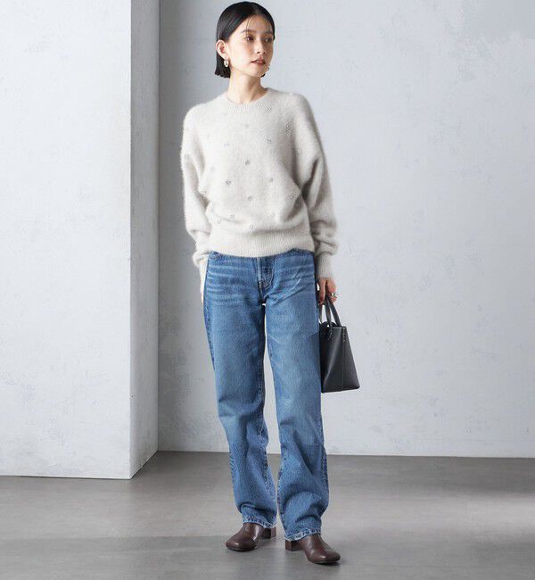 SHIPS for women「〈手洗い可能〉ビジュー FOX クルーネック プルオーバー」|ニット・セーター|