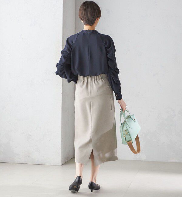 SHIPS for women「〈手洗い可能〉ストレッチ ジョーゼット 袖 ギャザー ブラウス」|シャツ・ブラウス|